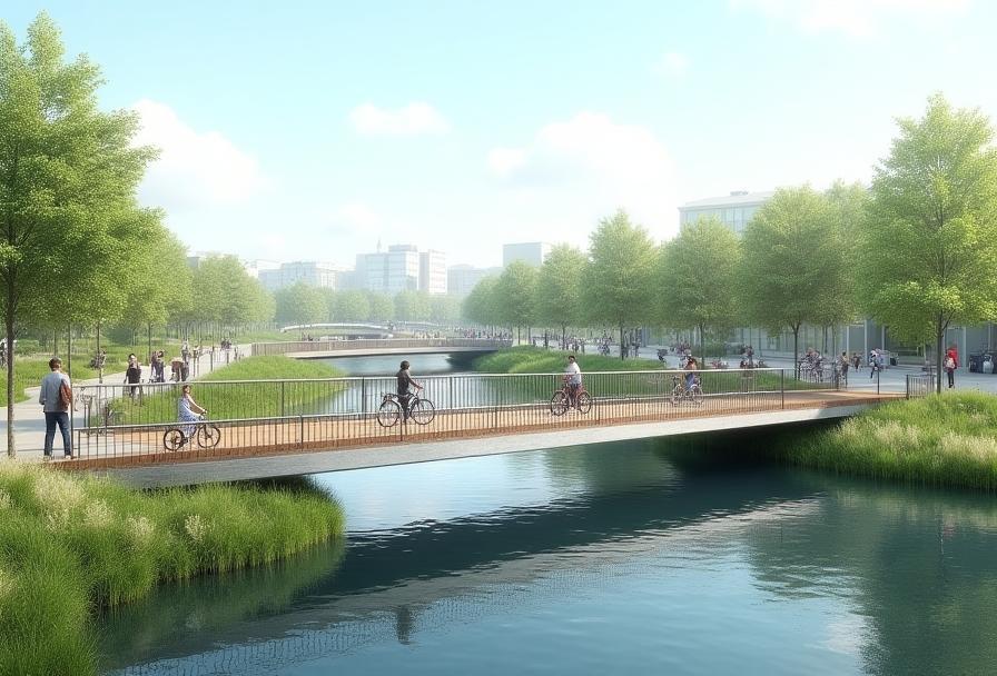 Urban Greenway Bridge - Sustainable pedestrian crossing